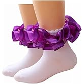 Hopply 3D Three-dimensional Ruffled Lace Cotton Socks,Cute Double Big Lace Dress Princess Socks for Girls