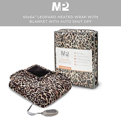 MP2 Fleece Heated Blanket Wrap Shawl, Wearable Electric Poncho Throw
