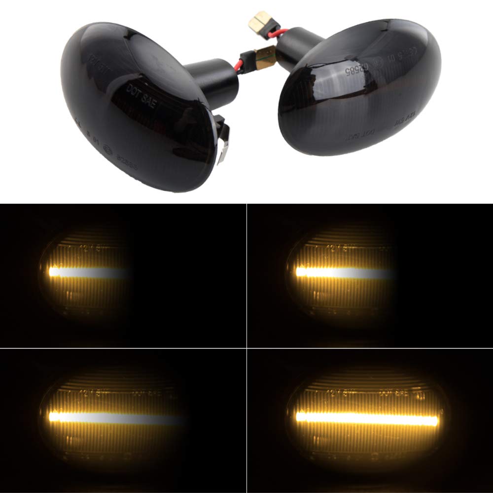2pcs Flowing Turn Signal Light Dynamic LED Side Marker Side Indicator For B MW MINI Cooper R55 R56 R57 R58 R59 2007-2013