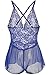 Kissria Sexy Lingerie, Women Sexy Open Crotchless Panties Lace See-Through Lingerie Babydoll Plus Size