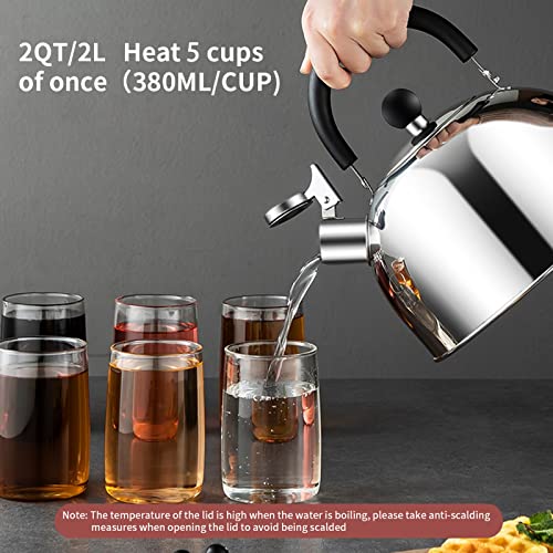 MAXCOOK 304 Stainless Steel Whistling Tea Kettle Quart/2L