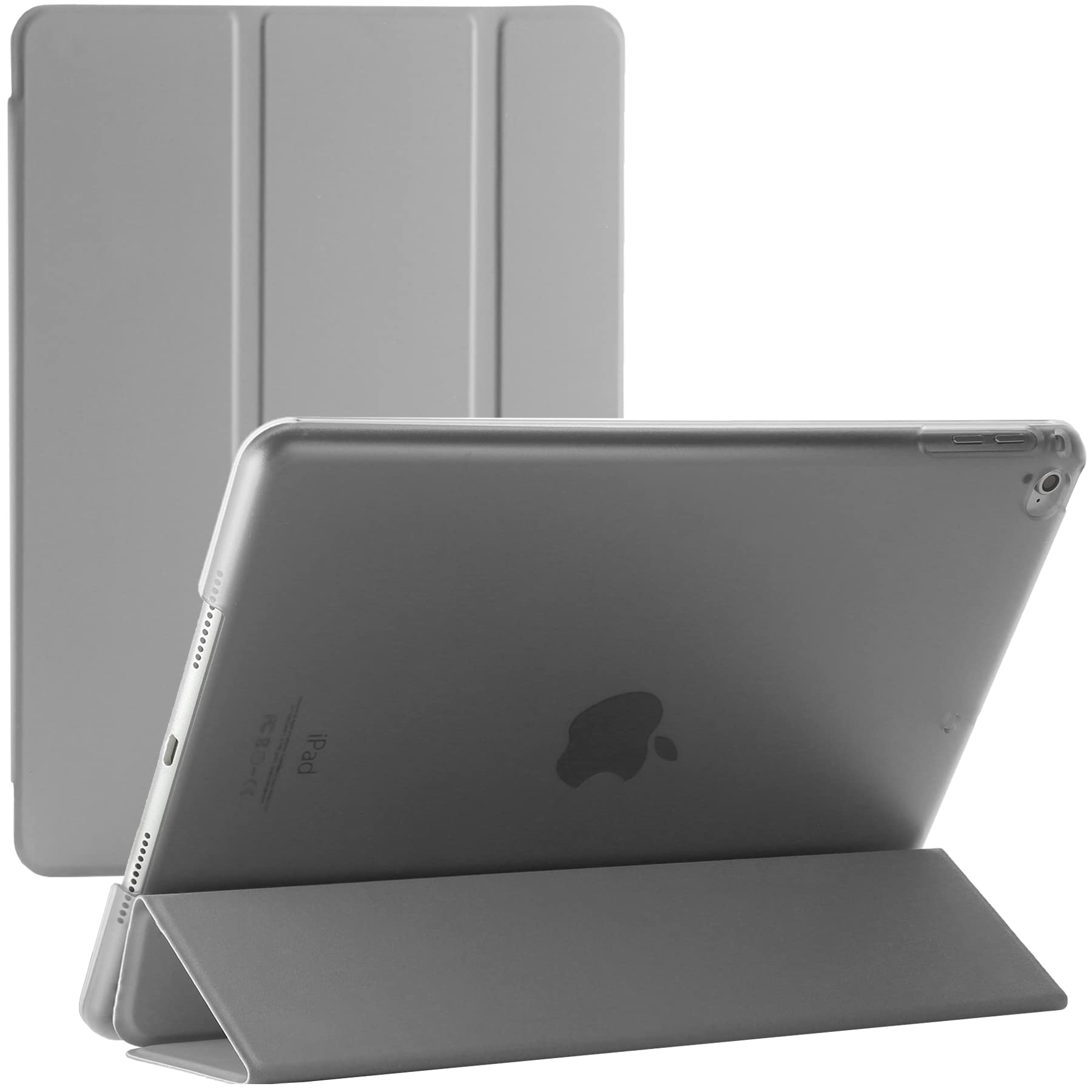 Magnetic Slim Stand Case Cover for iPad 9.7 5th Gen (2017) iPad 6th Gen (2018) iPad Air 1 iPad Air 2 (Gray)