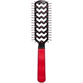 Cricket Static Free Fast Flo Color Vent Hair Brush - Quick and Blow Drying, Detangling, and Frizz-Free Styling - Anti-Static Bristles, Ideal for All Hair Types, So Rad (Red)