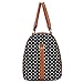 BAOSHA HB-25 Cute Lady Women Canvas Travel Bag Weekender Overnight Bag Carry-on Duffel Tote Bag (Black Dot)