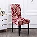 SUBCLUSTER 6 Pcs/Set Soft Stretchable Dining Chair Covers with Printed Floral Patterns,Spandex Banquet Chair Seat Protector Slipcovers for Holiday Home Party, Hotel, Wedding Ceremony (Style 8)
