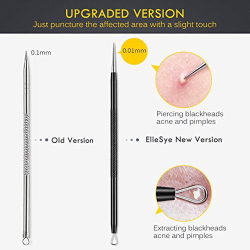 ElleSye 8 PACK Blackhead Removal Tweezer Kit & Dental Tools, Comedone
