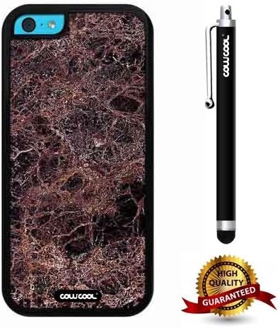 iphone 5C Case, Marble Pattern Case, Cowcool Ultra Thin Soft Silicone Case for Apple iphone 5C - Brown Silk Thread Marble Texture