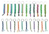 Frogsac Key Chains for Women, Men, Boys, Girls, Kids | 24 Piece Set | Handmade Braid | Gimp Cord | Assorted Vibrant Colors | Camp Accessories Party Favors USA Prime Seller