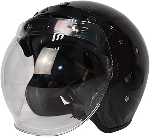 Amazon カーボンヘルメット ジェット ヘルメット バイク 原付 ヘルメット メンズ レディース ヘルメット Uvカット 絵 通気 吸汗 日焼け止め オールシーズン 内装 洗濯可 男女兼用 おしゃれ ヘルメット L 頭囲 58 59cm ブラック クリアシールド ジェット 車 バイク