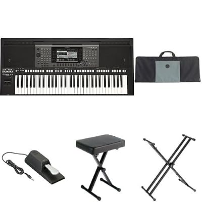Yamaha PSR-A3000 61-Key World Arranger Workstation with Yamaha Stand, Bench, Case, Sustain Pedal, and MIDI Adapter