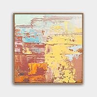Framed Canvas Wall Art Abstract Color Painting Canvas Prints Home Artwork Decoration for Living Room,Bedroom - 16x16 inches