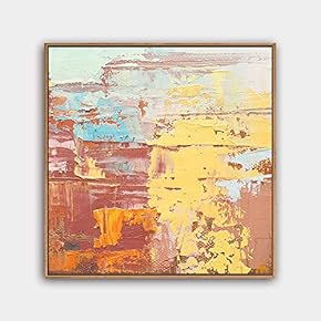 Framed Canvas Wall Art Abstract Color Painting Canvas Prints Home Artwork Decoration for Living Room,Bedroom - 16x16 inches