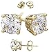 FANTOM 0.50 Carat Total Weight 14 Karat Gold Overlay on 925 Sterling Silver Earrings. 0.25 Carat Each Stone