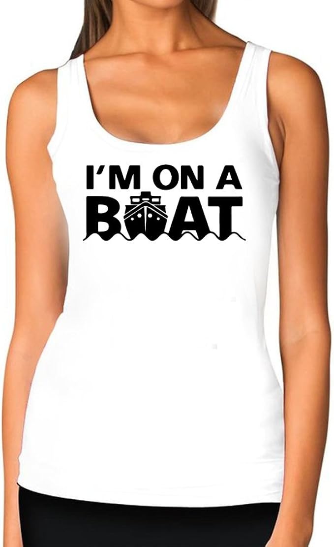 Women's I'm On A Boat Funny Boating Shirt Ladies Soft Tank