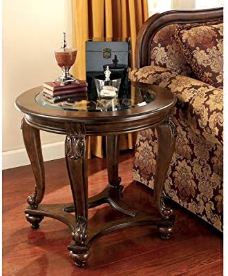 Signature Design By Ashley Norcastle Traditional Round End Table Dark Brown Buy Online At Best Price In Uae Amazon Ae