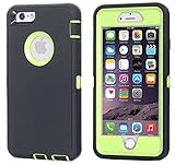iPhone 6 Plus Case, iPhone 6S Plus Case [HEAVY DUTY] Built-in Screen Protector Tough 4 in1 Rugged Shorkproof Cover [With Kickstand] for Apple iPhone 6/6S Plus (Black/Green)