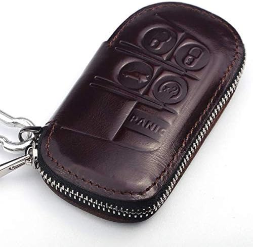 Genuine Waxy Leather Dodge Durango Dart Charger Journey ram 1500 Challenger Avenger Jeep Grand Cherokee Renegade Key fob Cover case Holder Chrysler 200 300 Key fob Cover case Holder Coffee Color