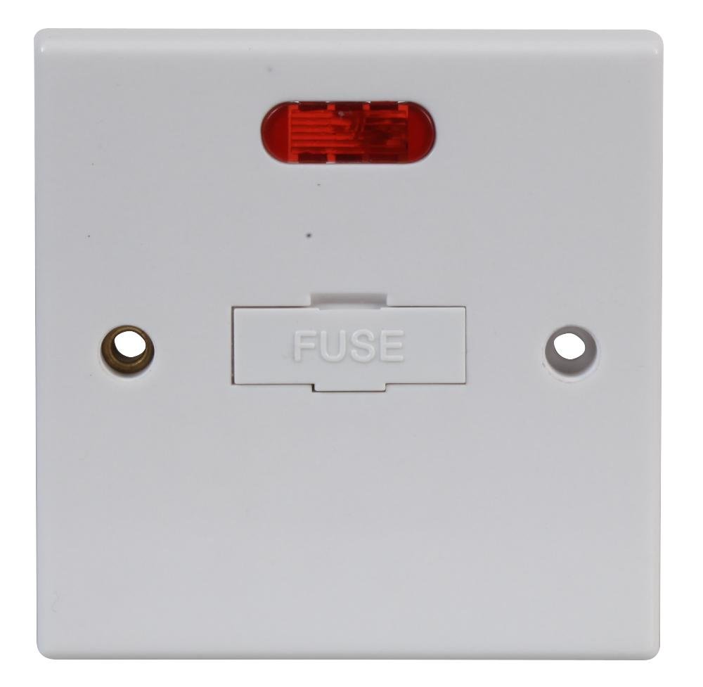 Pro Elec PELB1550 Fused Connection Unit, White, Unswitched with Neon Indicator