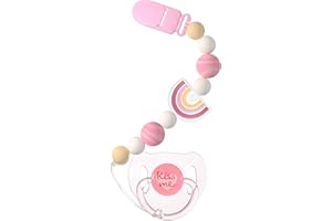 Aori Magnetic Pacifier with Pacifier Clips for Reborn Baby Dolls, Pink Reborn Babies Accessories Set for Kids