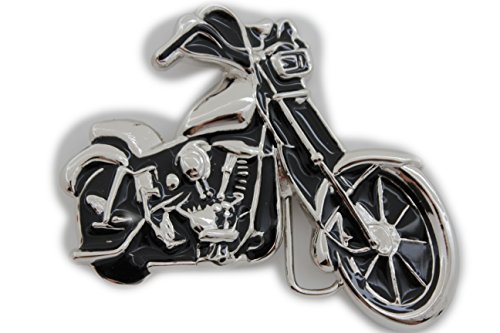 TFJ Men Women Belt Buckle Fashion Silver Metal Biker Motorcycle Bike Rider