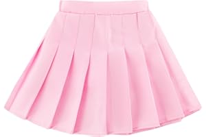 GLEAMING GRAIN Girls Pleated Skirts Built in Shorts Little Kid Athletic Flowy Skorts Skirts Toddler Girls Tennis Skorts for Girl 3-14 Years