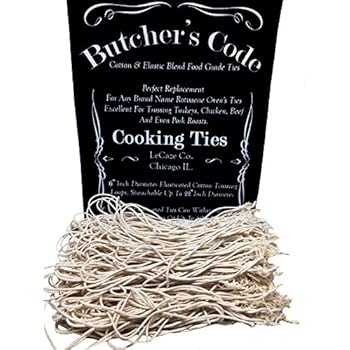 Rotisserie Elastic and Cotton Blend - Stretchy Twine - Food Grade - Heat Safe - Cooking Ties - Poultry Loops - 50 Pack