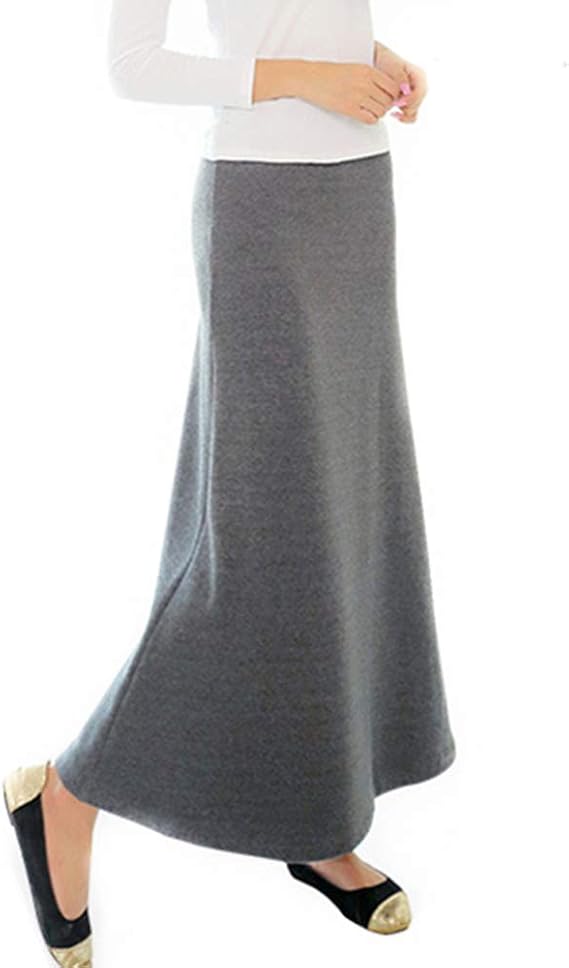 Amazon Snolyni Jp レディーススカート スタイリッシュ あったか 厚手 防寒 秋冬 半身スカート 無地 マキシスカート セレブロングスカート スカート 通販