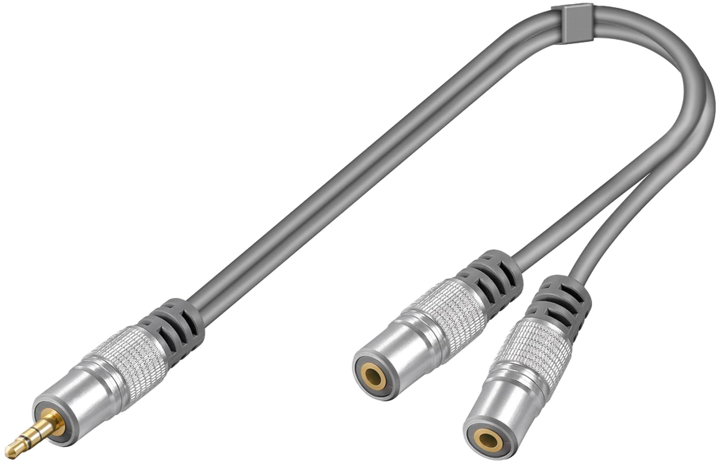 Home Theater 52649-GB 0.15m 3.5mm Stereo Plug to 2 x 3.5mm Stereo Jack Adaptor