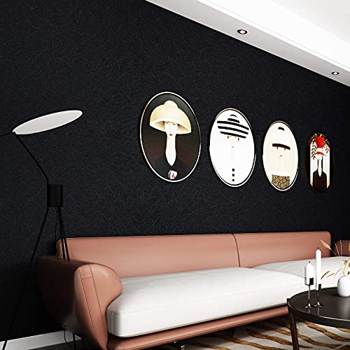 Livelynine Textured Black Wallpaper Peel and Stick Removable Contact Paper Peel and Stick Wall Paper Roll for Bedroom Adults Boys Cubicle Apartments Living Room Wall Covering Waterproof 15.8X78.8