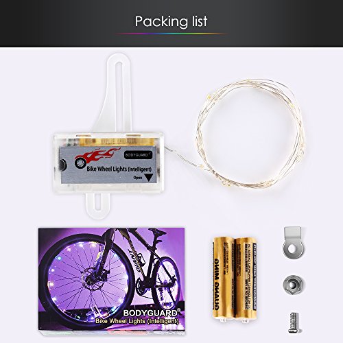 Bodyguard Bike Wheel Lights, Automatic and Manual lighting, Waterproof Bicycle Wheel Light String, Ultra Bright LED (1Pack) with BATTERIES INCLUDED! (pink)