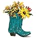Turquoise Fringe Western Boot Vase
