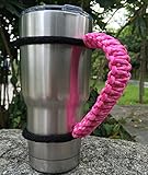 MOCE Handmade Paracord Handle for 30 oz. Tumbler, Pink/White