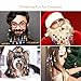 Anjou Beard Ornaments, Beard Baubles, 12pcs Colorful Christmas Facial Hair Baubles in The Holiday Spirit, Red, Green, Blue, Purple, Gold and Silver, Easy Attach Mini Mustache, Gift for Men