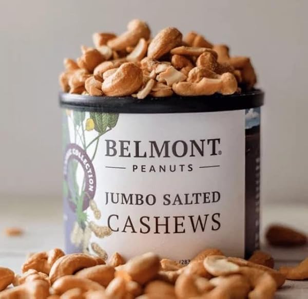 BELMONT CASHEWS JUMBO SALTED WHOLE CASHEWS, 10 OZ, CLASSIC COLLECTION
