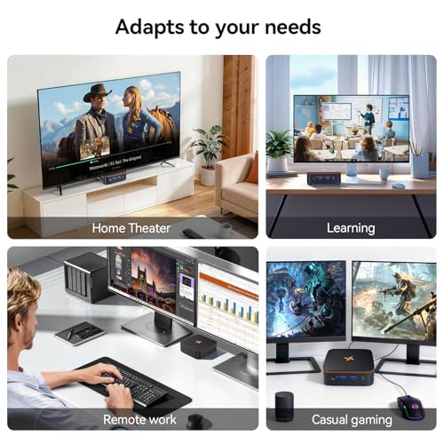 Huidun 【3 Years Guarantee】 H50 Mini PC Win 11 Pro, AMD Ryzen, 16GB DDR4 512GB M.2 SSD Computer, Dual 4K Display (HDMI/DP), Double WiFi/USB 3.2 Mini Desktop Computer for Home Office Business