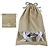Household Dust-proof Shoe Organizer Bags, Shoe Boxes for Boots, High heel Shoes, with drawstring closure and Transparent Window, Space Saving Organizer Bags, Khaki, Pack of 5