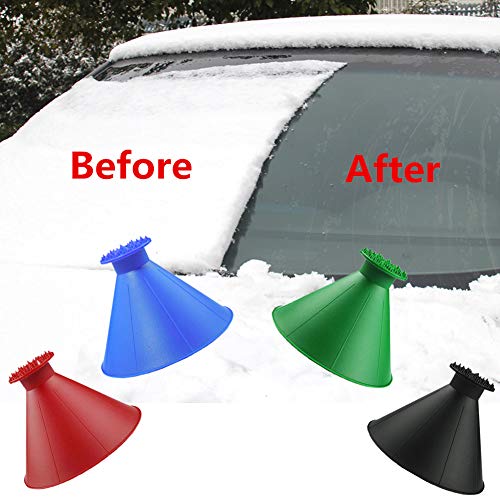 Round Windshield Ice Scraper, Yoruii Magic Cone-Shaped Car Windshield Ice Scraper, Magic Funnel Car Snow Removal Shovel Tool
