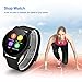 SEPVER All-in-1 K88h Smart Watch Round IPS Touch Screen Bluetooth 4.0 removable metal strap Pedometer heart rate monitor fully compatible with iPhone Android Smart Phone (Black metal)