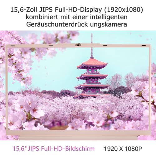 Auusda Laptop 15,6 Zoll, Prozessor N5100 (2,8 GHz), 16 GB RAM, 512 GB SSD | 1920×1080, 6000 mAh, Dualband-WiFi, Bluetooth 4.2, integrierte Webcam, leicht mit 1,6 kg