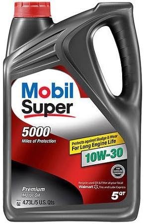 Mobil Super 10W-30 Premium Motor Oil For Long Engine Life (5-Quart Jug) [Case of 3]