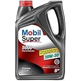 Mobil Super 10W-30 Premium Motor Oil For Long Engine Life (5 Quart Jug)