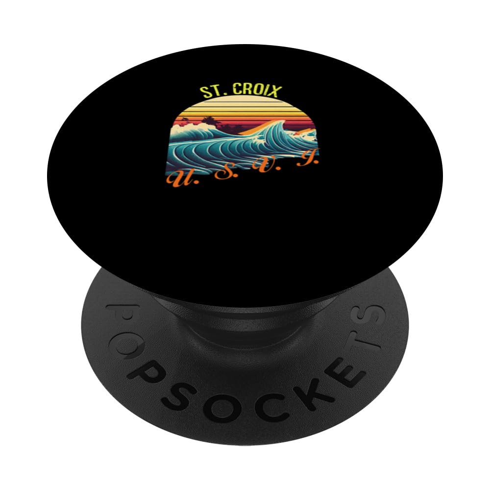 St. Croix Retro Surf Apparel & Beachwear, St. Croix PopSockets Swappable PopGrip