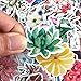 Navy Peony Whimsical Watercolor Flower Stickers (37 Pieces) | Waterproof Plant Stickers for Water Bottles, Laptop Computer, and Scrapbook | Great Stickers for Children and Adults