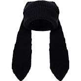 YEKEYI Long Ears Funny Hat Knit Beanie Hats Cute Bunny Winter Cap Warm Knit Rabbit Crochet Skull Cap