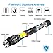 Vockvic LED COB Flashlight 2 pack, Cree High 1000 Lumens Super Bright Tactical Flashlight, Portable Waterproof Zoomable Work Light with 6 Light Modes and Magnetic Base for Camping Outdoor Emergency
