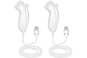NC Nunchuck Controller Joystick Gamepad Replacement for wii Nunchuck Controller, Compatible with Nintendo Wii & Wii U Video Game Gamepads. (White 2PCS)