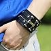 MengPa Men Leather Bracelet Punk Braided Rope Alloy Bangle Wristband Black-H0781A