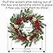 Tiny Land 18 Inch Christmas Wreath for Window & Advent- Handcraft Boxwood Frame with Variant Red Berry & Evergreen Leaf- Ideal Winter Decorating for Indoor & Outdoor Use- Without Light