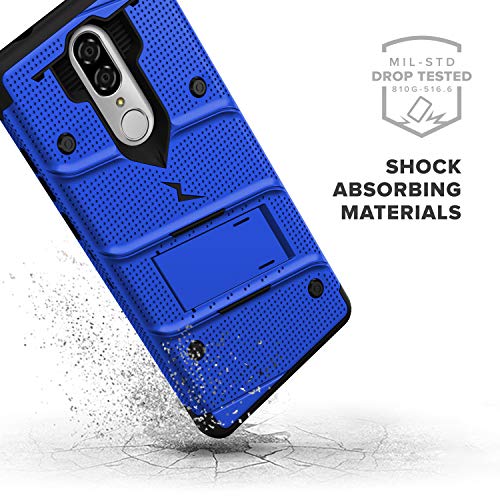 ZIZO Bolt Series Coolpad Legacy Case Military Grade Drop Tested with Full Glass Screen Protector Holster Kickstand Blue Black - Thumbnail 5
