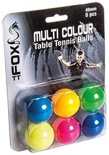 Fox Table Tennis Practice & Training Multi-colour 40mm Ping Pong Balls Pack Of 6